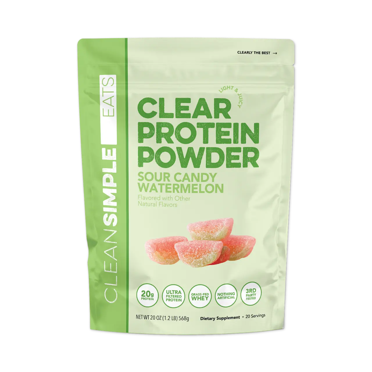 Clear Protein Powder: Sour Candy Watermelon (20 Servings) Clear Protein Powder: Sour Candy Watermelon (20 Servings)