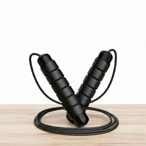 Adjustable Speed Jump Rope with Ball Bearings – Tangle-Free Steel Cable Jumping Rope for Men Women Foam Handles Home Gym