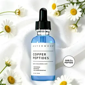 Asterwood GHK-Cu Copper Peptide Facial Serum | Skin Tightening, Collagen Support & Deep Hydration | Anti Aging Serum with Hyaluronic Acid