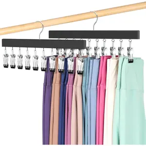 Legging Organizer for Closet, Pants Hangers with Clips Holds  Leggings, Jeans, Hats, Shorts, Socks, °   Rotating Space Saving Hanging Lightweight Garment Hanger Storage Pcs