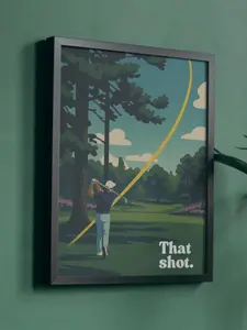 Rory McIlroy Augusta Masters Shot Poster Golf Wall Art Silk Print