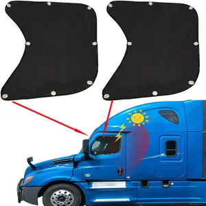 Semi Truck Big Rig Side Window Sun Shade, UV Blocker Heat Insulation Window Cover Fit Freightliner Cascadia, Kenworth T680, Peterbilt 579, International Heavy Duty Trucks, Commercial Vehicle RV Van Trucker Summer Essentials Car Accessory Gadgets