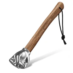 PurpleDragon -  Fist-Shaped Hammer-Stainless Steel with Wooden Handle, Suitable for Home and Outdoor Camping, Craft Decorative Tool - A Christmas Gift for Boyfriend