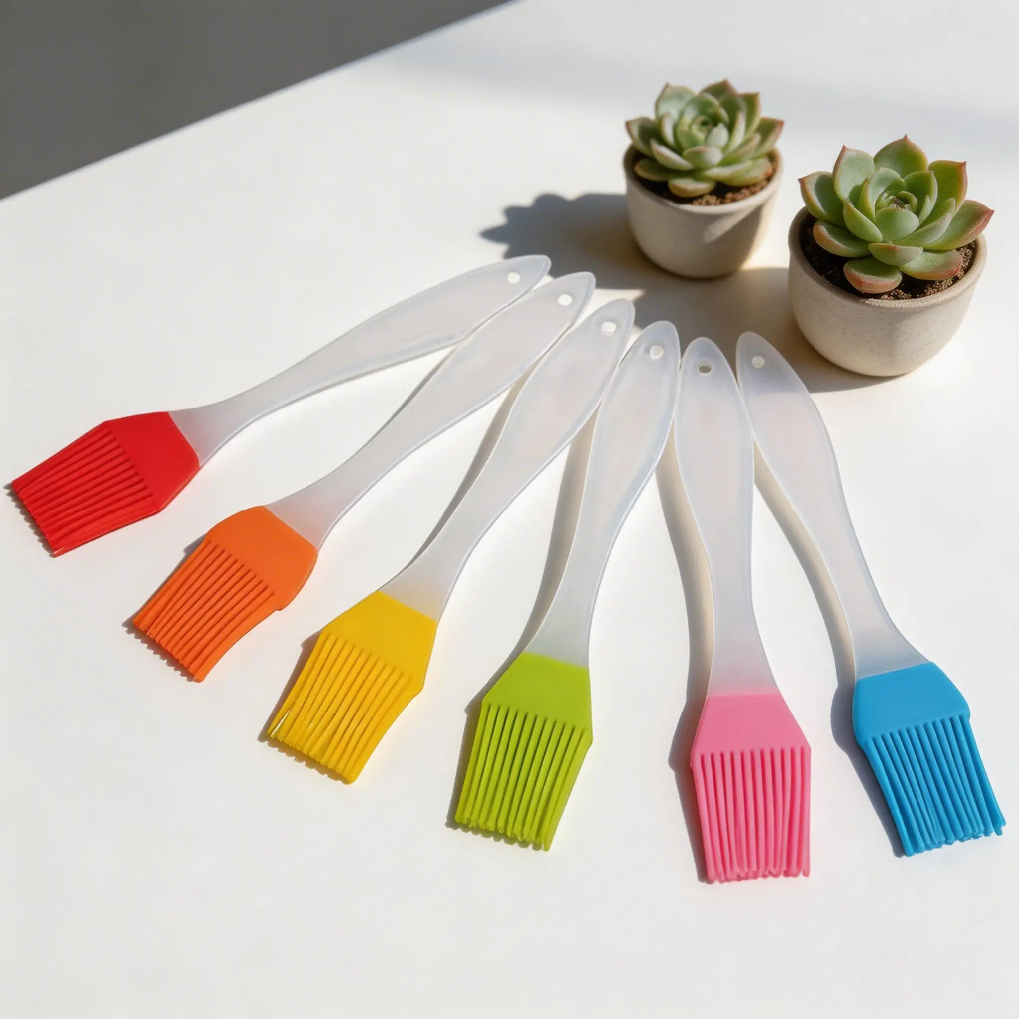 6-Pack Food-Grade Silicone Basting Brushes - Lightweight, Oil-Applicable, Heat-Resistant Kitchen & Barbecue Utensils for Cooking, Baking (Random Colors)