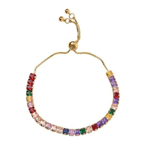 Multi Gemstone Multi Color Bolo Bracelet for Women Jewelry Birthday Christmas Gifts for Women Multi Gemstone Multi Color Bolo Bracelet for Women Jewelry Birthday Christmas Gifts for Women