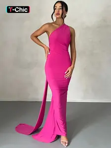 Women's Plain Ruched O-ring Backless Halter Neck Sleeveless Bodycon Dress, Womenswear Summer Clothes Women, Elegant Formal Style Maxi Dress for Evening Party Club, Ladies Summer Clothes Elegance
