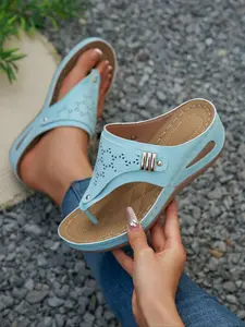 Women's Summer Comfortable Multicolor PU Leather, Non-Slip Rubber Sole, Beach Vacation Wear, Gift for Friends, Party, Daily Outdoor Use, Flexible Sandals