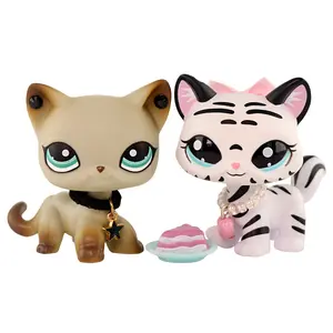 2-4 Pack Bobble Head Mini Pet Figures - Cute Cat & Dog Collectible Toys with Accessories, Ideal for Kids & Collectors, Ages 4+