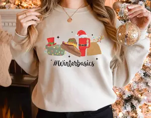 Winter Basics Sweater, Funny Tumbler Inspired Belt Bag Beanie Boot Sweatshirt, Bougie Boojee Christmas Sweatshirts, Winter Coffee Shirt, Secret Santa Idea, Merry Christmas Hoodies, Xmas Holiday Gift Idea Crewneck Sweaters