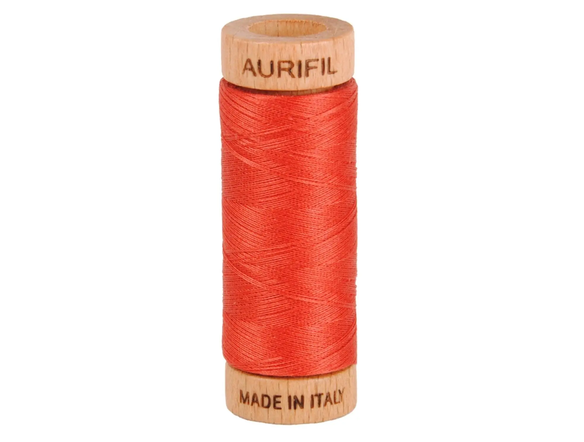 Aurifil 80wt 2-Ply Cotton Thread | Dard Red Orange (#2255) | 300 yds