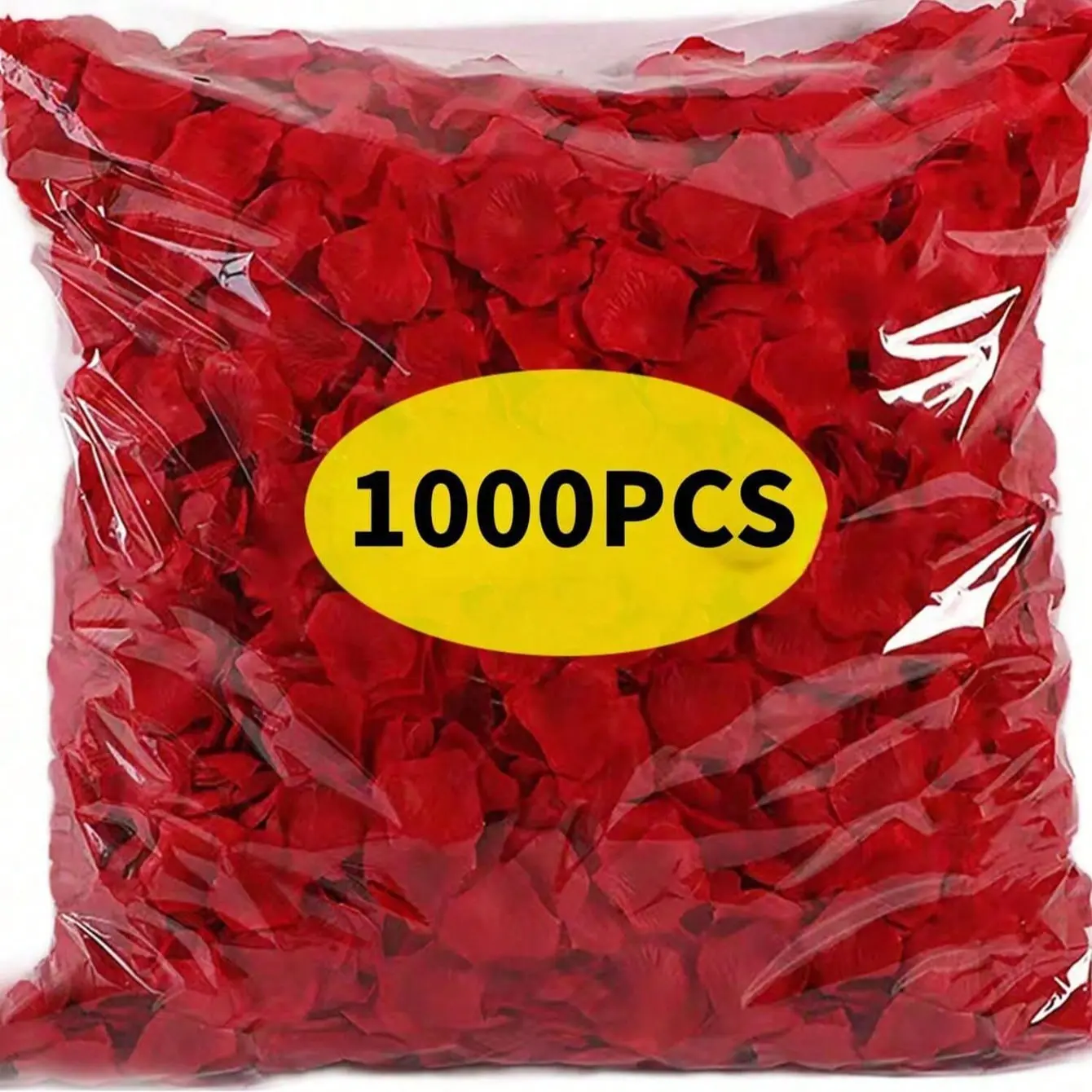 1000pcs Realistic Rose Petals, Non-Woven Fabric Stacked Petals, Scattered Flower Decorations, Decorative Artificial Flowers for Weddings, Home and Party Decoration