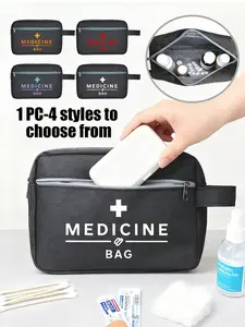 Portable Medicine Bag with Print Design, Multifunctional First Aid Kit, Travel Medical Storage, Durable and Easy to Carry
