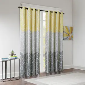84"x50" Amanda Printed Blackout Window Panel Yellow
