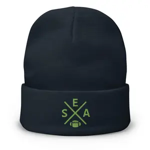 Seattle Football Retro SEA Cross Winter Beanie Cap Hat
