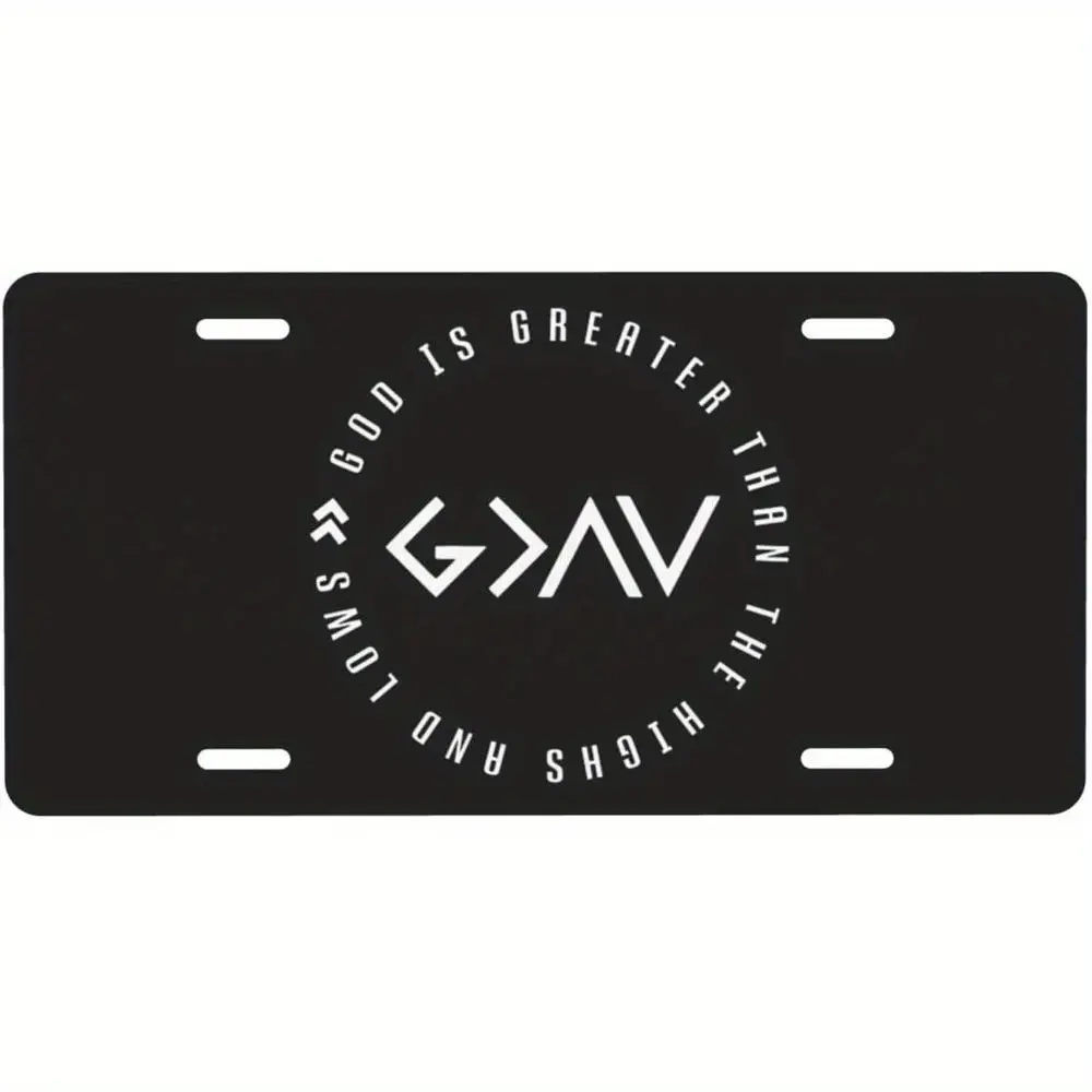 God is Greater Than The Highs and Lows License Plate Decorative Car Front, Metal Car Plate, License Plates, Vanity Tag, Personalized Novelty License Plate Car 612 Inch