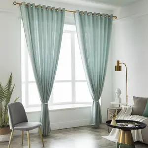 2026 New Sage Linen Feel Sheer Curtains, Window Curtain, Modern Minimalist Style Drapes for Bedroom, Light Filtering with Soft Texture