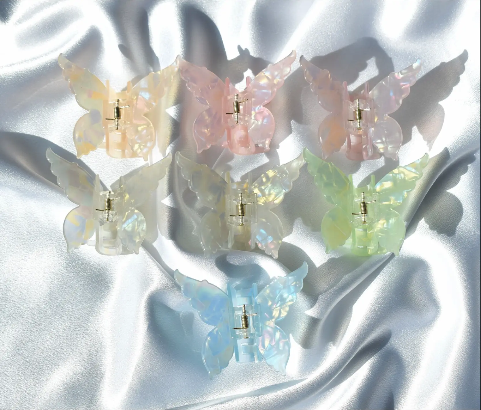 Iridescent Butterfly Claw Clip, Medium Acetate Hair Claw, Hair Claw, Medium Claw Clip, Spring and Summer Hair Claw, Gift for Her