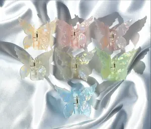 Iridescent Butterfly Claw Clip, Medium Acetate Hair Claw, Hair Claw, Medium Claw Clip, Spring and Summer Hair Claw, Gift for Her