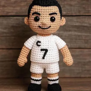 Handmade Amigurumi Soccer Player Doll – CR7-Inspired Crochet Plush | Personalized Football Gift for Fans