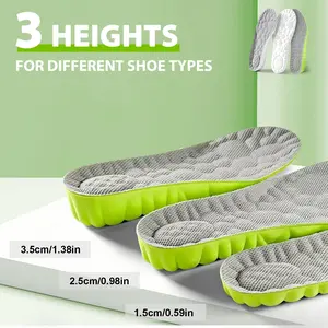4D Cloud Height Boost Insoles, Soft Elastic Shock Cushion Lift Shoe Inserts, Breathable Cuttable Insoles for Daily Walking Sports Shoes