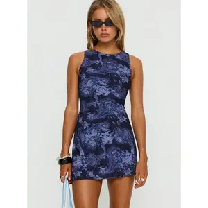 Vivre Mini Dress Navy Paisley
