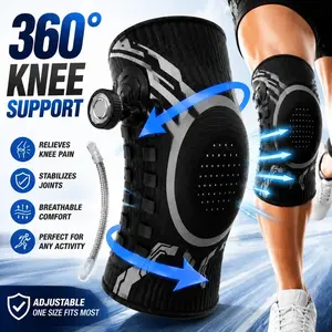 Breathable Compression Knee Brace with Side Stabilizers & Shock Absorption Pad – Adjustable Knee Support for Running, Gym, Basketball & Joint Pain Relief