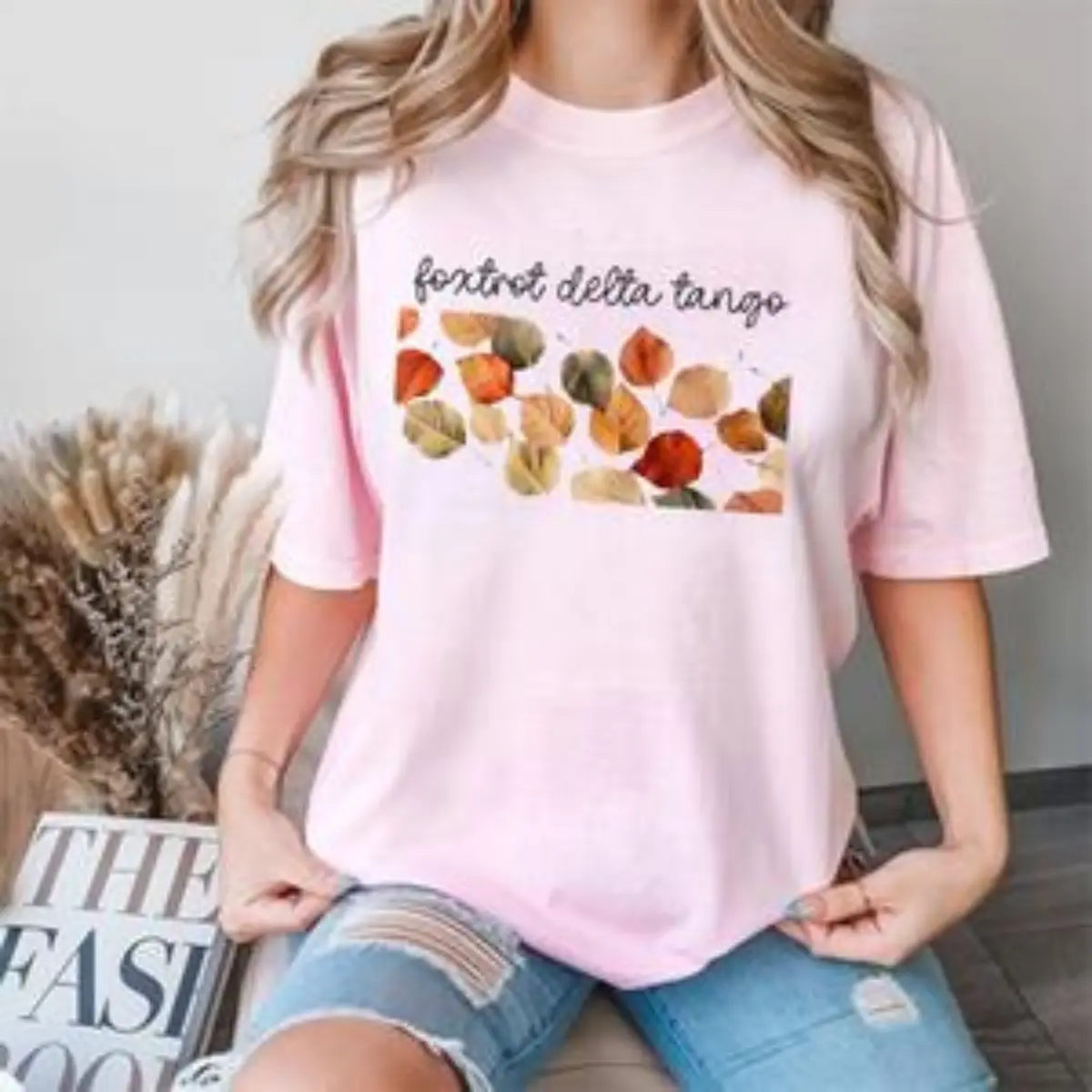 Foxtrot Delta Tango Autumn Leaves T-Shirt Comfort Colors Light Pink Shirt NATO Phonetic Code Military Humor Graphic Tee Autumn Leaves Fall Aesthetic Top