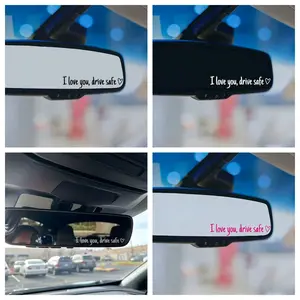Charming Car Mirror Stickers, 4 pcs I Love You Drive Safe Design, Vinyl Decal for Women, Perfect Gift for Loved Ones, Automotive Accessories