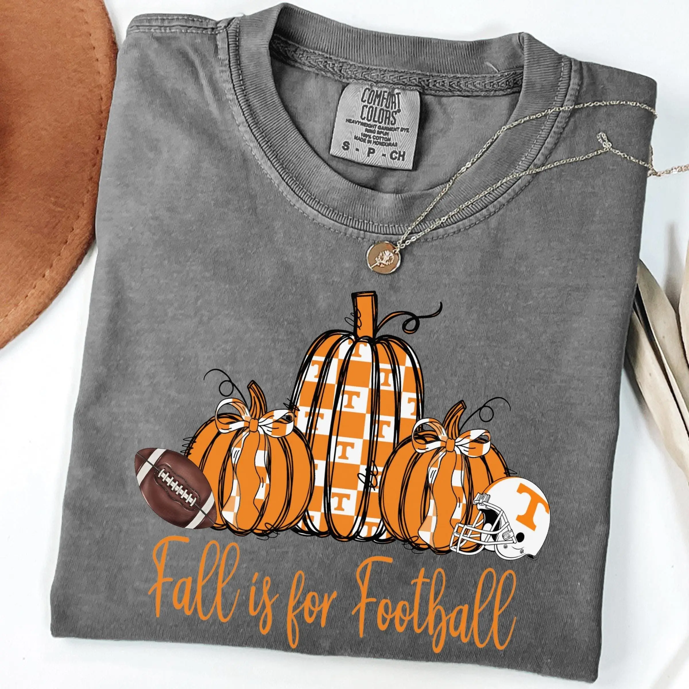 Comfort Colors Tennessee Fall is for Football Comfort Colors T-Shirt, Tennessee Game Day T-Shirt, Tennessee Vols Shirt, Tennessee Pumpkin Shirt