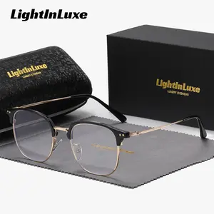 LightInLuxe Unisex Elegant Casual trendy stylish Full Frame Blue Light Blocking Outdoor Square Clear Glasses