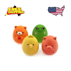 4PCS 2.4'' Squeak Latex Puppy Toy Funny Animal Sets