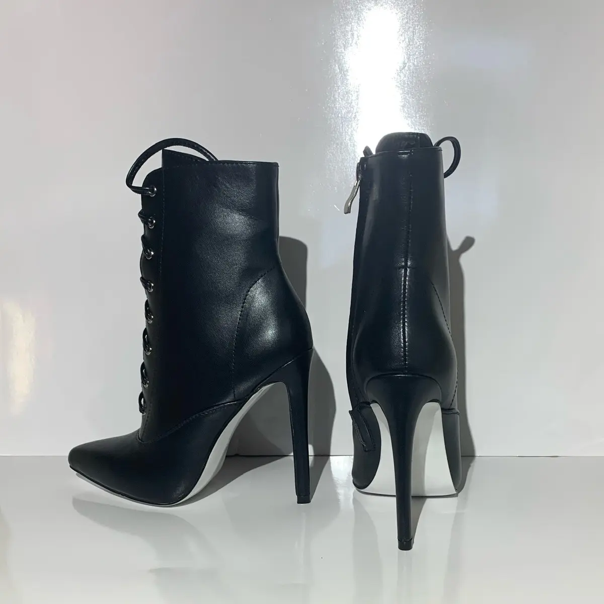 Soulful Heel Boot Women Shoe Lace-Up- High Heel Leather
