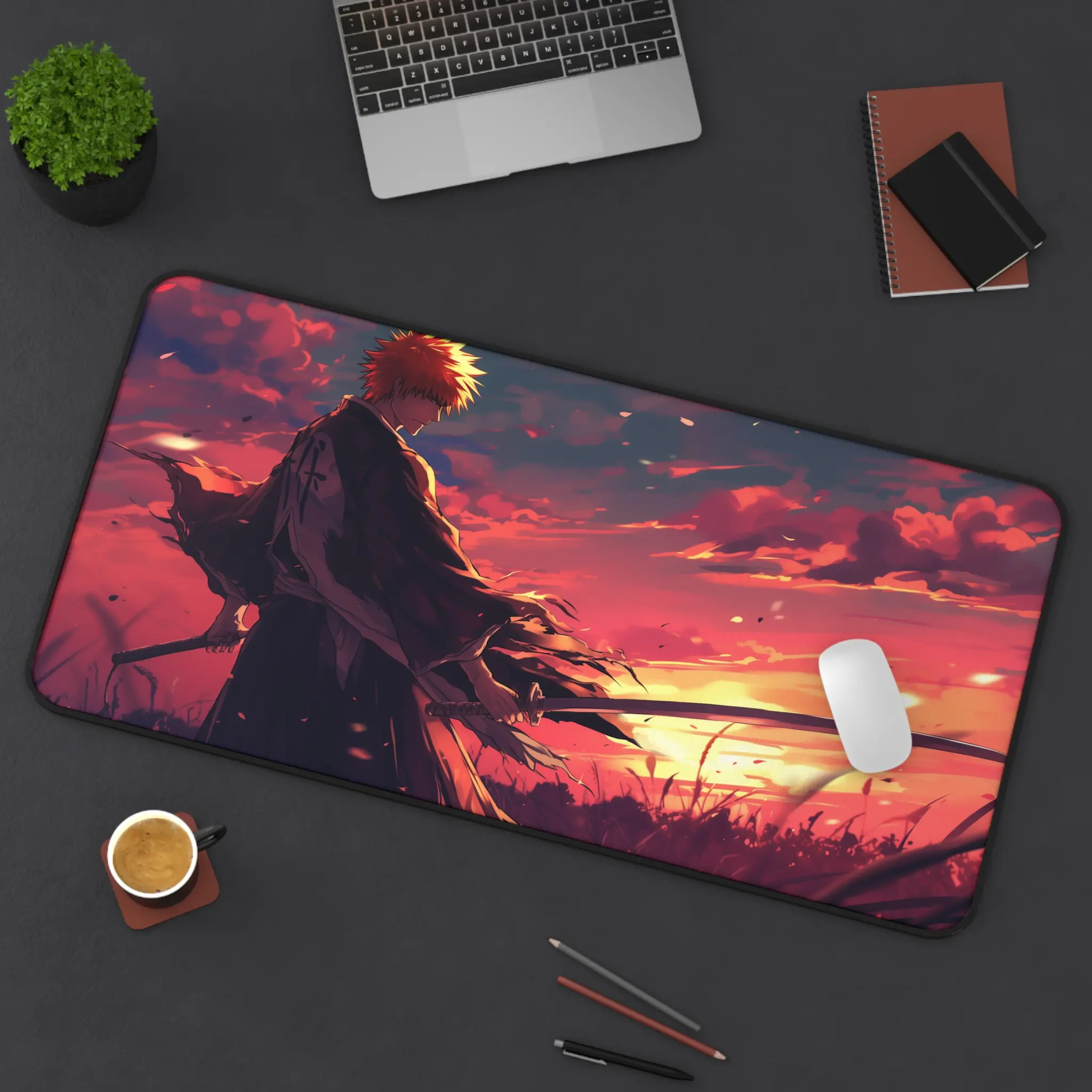 Anime Mouse Pad Ichigo Kurosaki – Swordsman of the Twilight  | A symbol of willpower, solitude, and inner strength from Bleach | Super smooth, non-slip surface, elevates your setup ️
