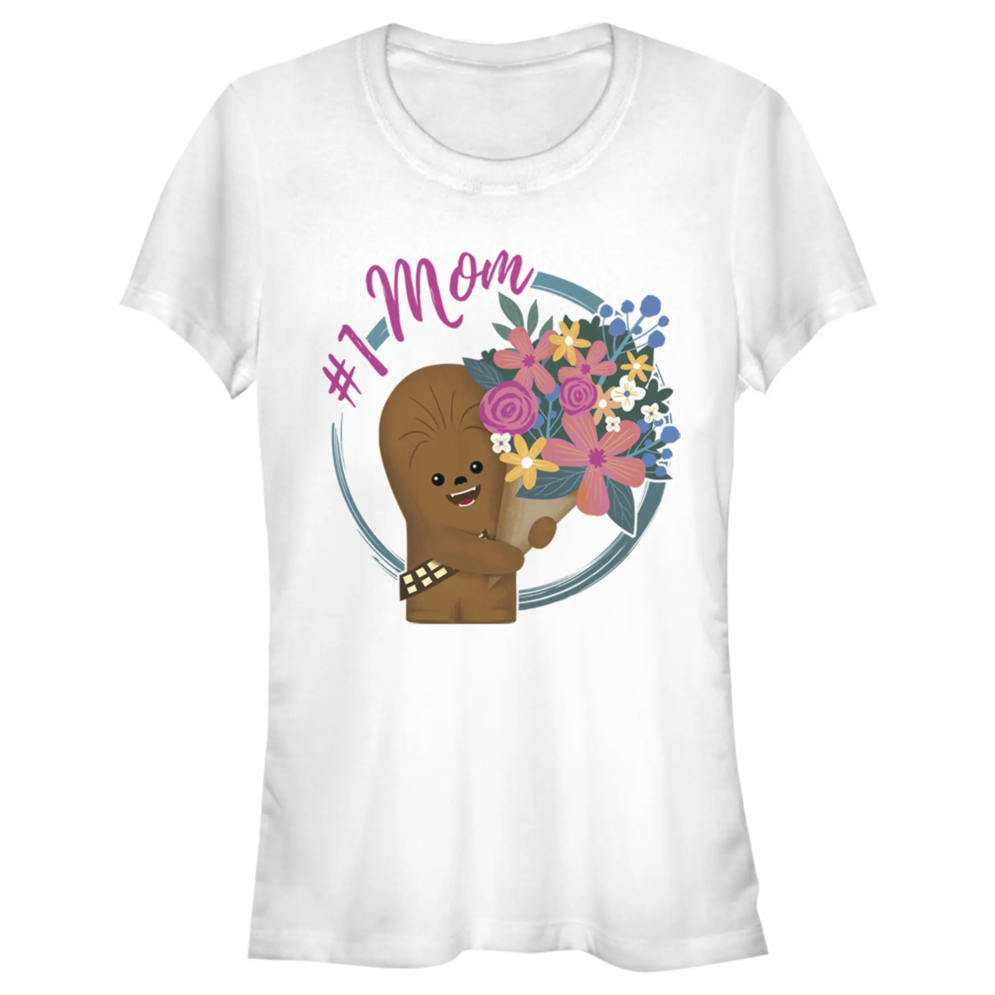 Juniors Womens Star Wars Mother's Day Chewbacca #1 Mom T-Shirt