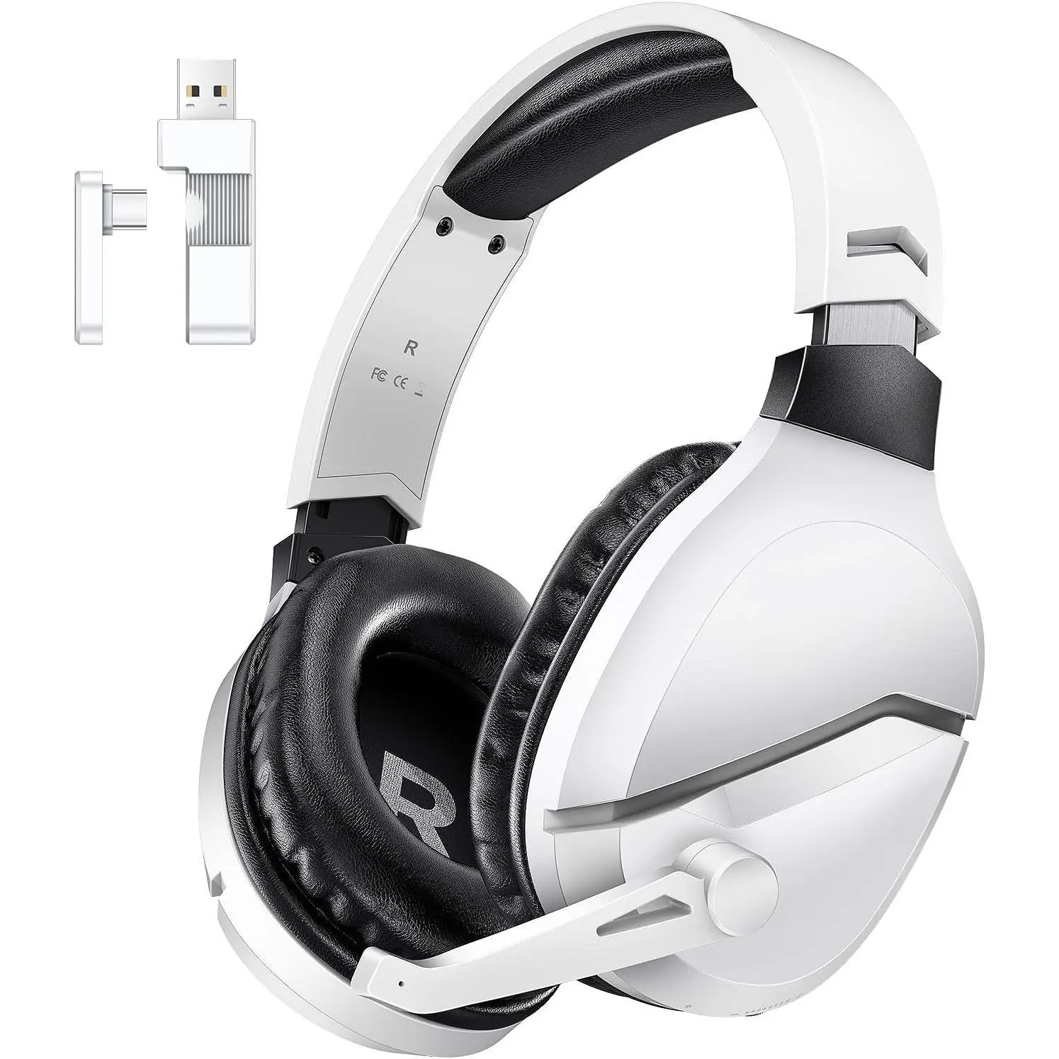 X-HPS17  Wireless Gaming Headset with Noise Canceling Microphone for PS5, PC, PS4, 2.4G/Bluetooth Gaming Headphones with USB and Type-c Connector, Wired Mode for Controller Gamecube
