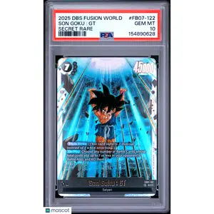 2025 DRAGON BALL SUPER FUSION WORLD SECRET RARE #FB07-122 SON GOKU : GT PSA 10