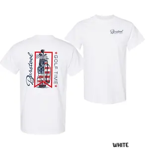 Barst00l Golf Time T-Shirt, USA Flag Golf Bag Tee,Unisex Shortsleeve Crewneck, Soft Cotton Fabric, Gift for Menswear Womenswear Top,Trendy Shirt,100% Cotton,Golf Lover's Essential|men's t shirts|Gifts for Golfer|golf gifts|golf boyfriend gift