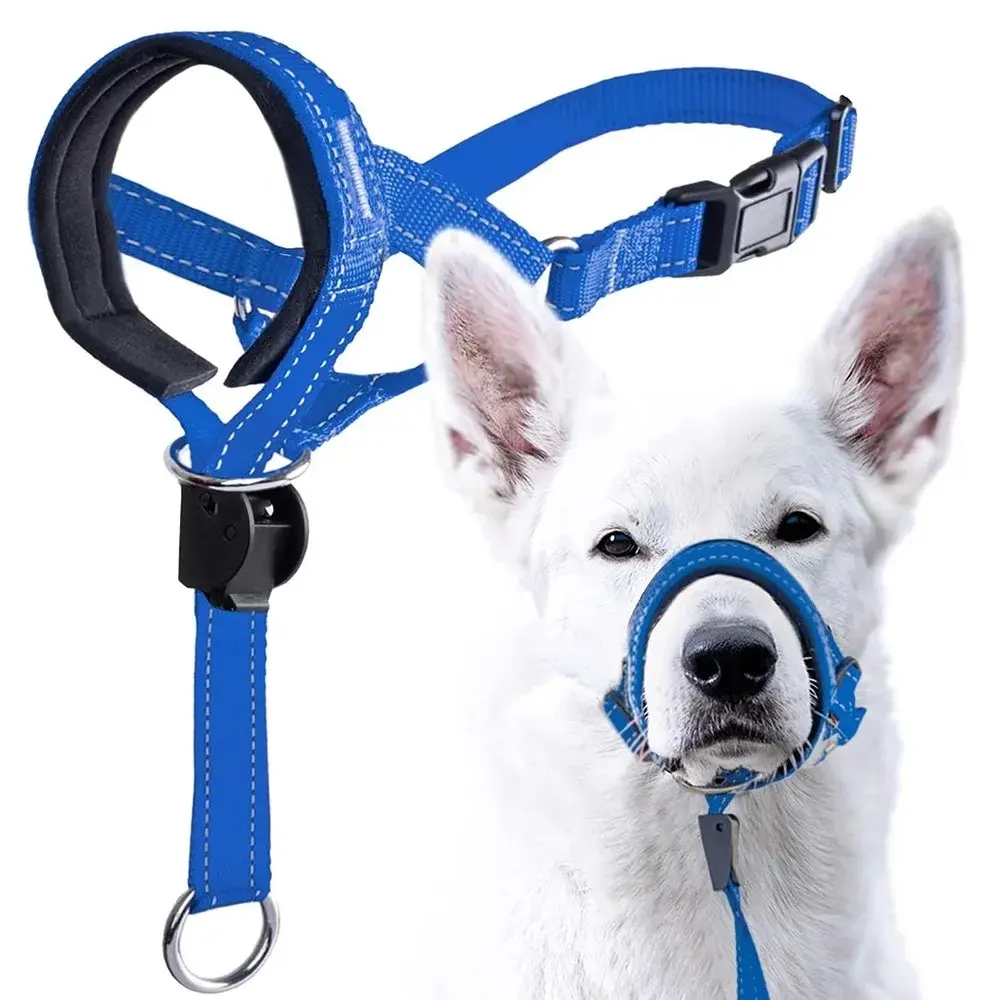 Nylon portable dog muzzle leash, dog muzzle anti-bite pet mask for large dogs, pet factory wholesale