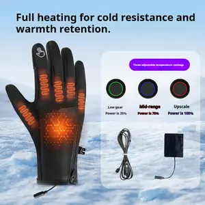 Outdoor Electric Heated Gloves USB Rechargeable Warm Gloves for Men & Women Winter Cycling