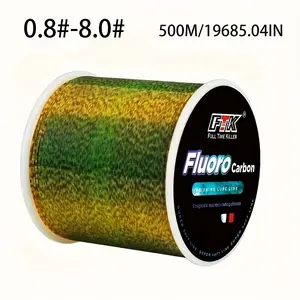 1 Piece 500m Fluorocarbon Coated Carbon Fiber Monofilament Leader Line, Moss Green Sinking Fishing Line, with Speckle Design, Suitable for Carp Fishing, Nylon Material, Ideal for Labor Day/Father's Day, Color