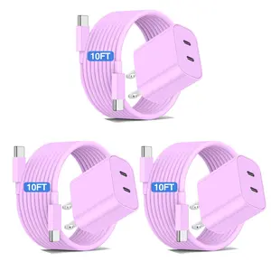 For iPhone 17 Charger Fast Charging, 40W Dual USB C Charger Block with 10FT Type C to C Cord Cable for iPhone 17 16 15 Pro Max/17 16 15 Pro/17 16 15 Plus/1716 15