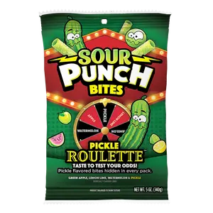 Sour Punch Pickle Roulette Bites, 5oz Bag