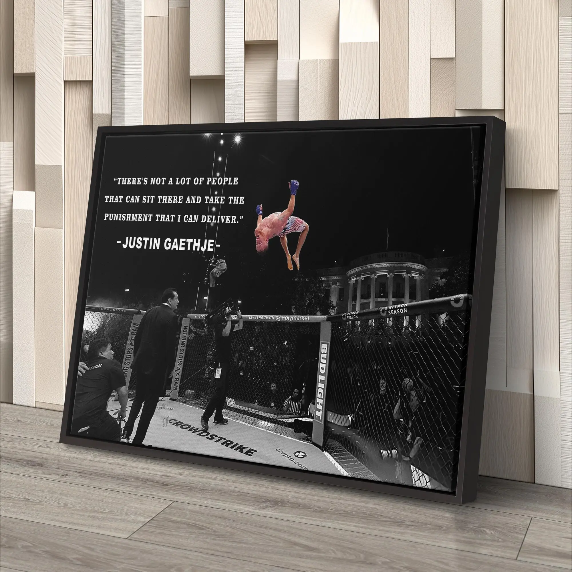 Justin Gaethje Motivational Poster Wall Art, UFC MMA Quote Poster Print, Mixed Martial Arts Decor, Fighter Fan Gift ( Unframed - Print Only )