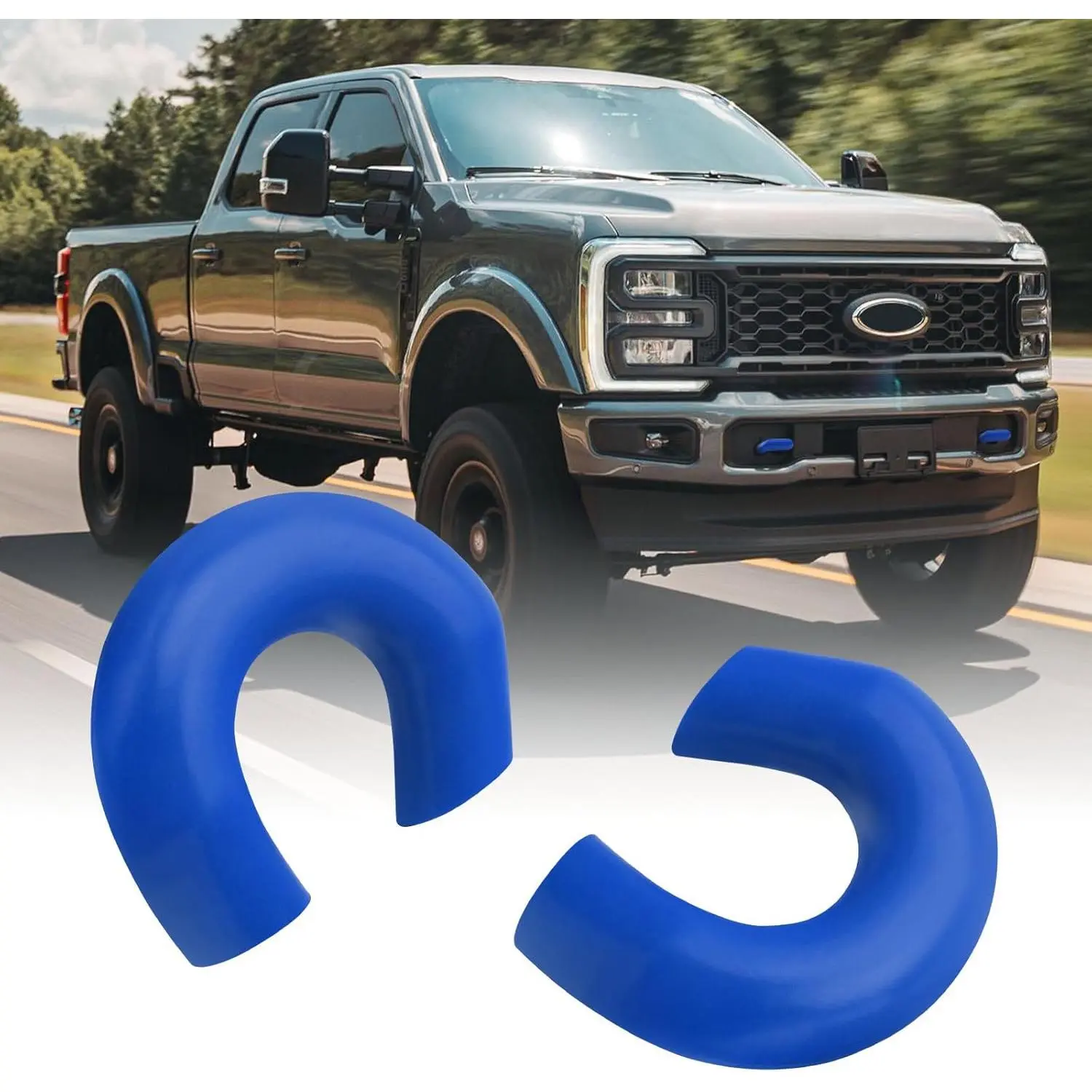 Blue Trailer Hook Cover - Protective Replacement Parts Hook Guard, Automotive Exterior Towing Accessory for Ford Super Duty F250-F450 Trucks (2017-2026)