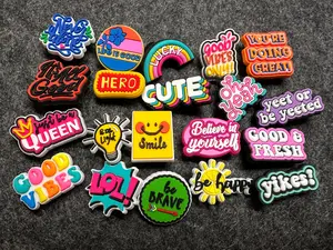 Good Words Inspiring Words be happy be kind believe in yourself Good Vibes lucky yeet be happy be brave and more shoe charms