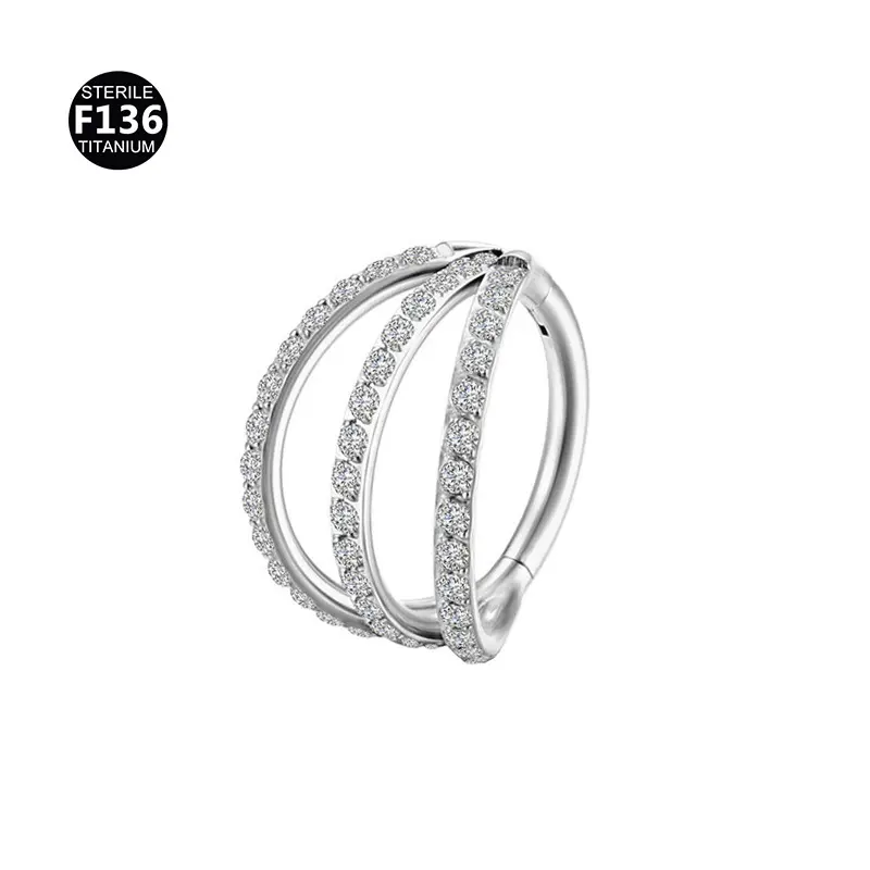 Three rows of diamond silver