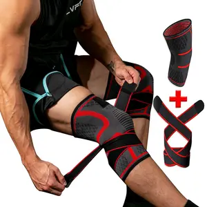 New Compression Knit Knee Sleeves - Support for Badminton, Running, Gym & Outdoor Hiking Compression Knee Support for Sports - New Knit Sleeves for Badminton, Running, Hiking & Fitness