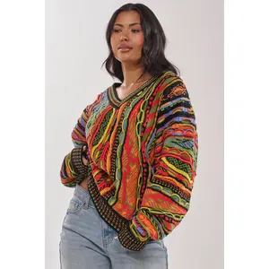 COSMIC WEAVE V-NECK SWEATER