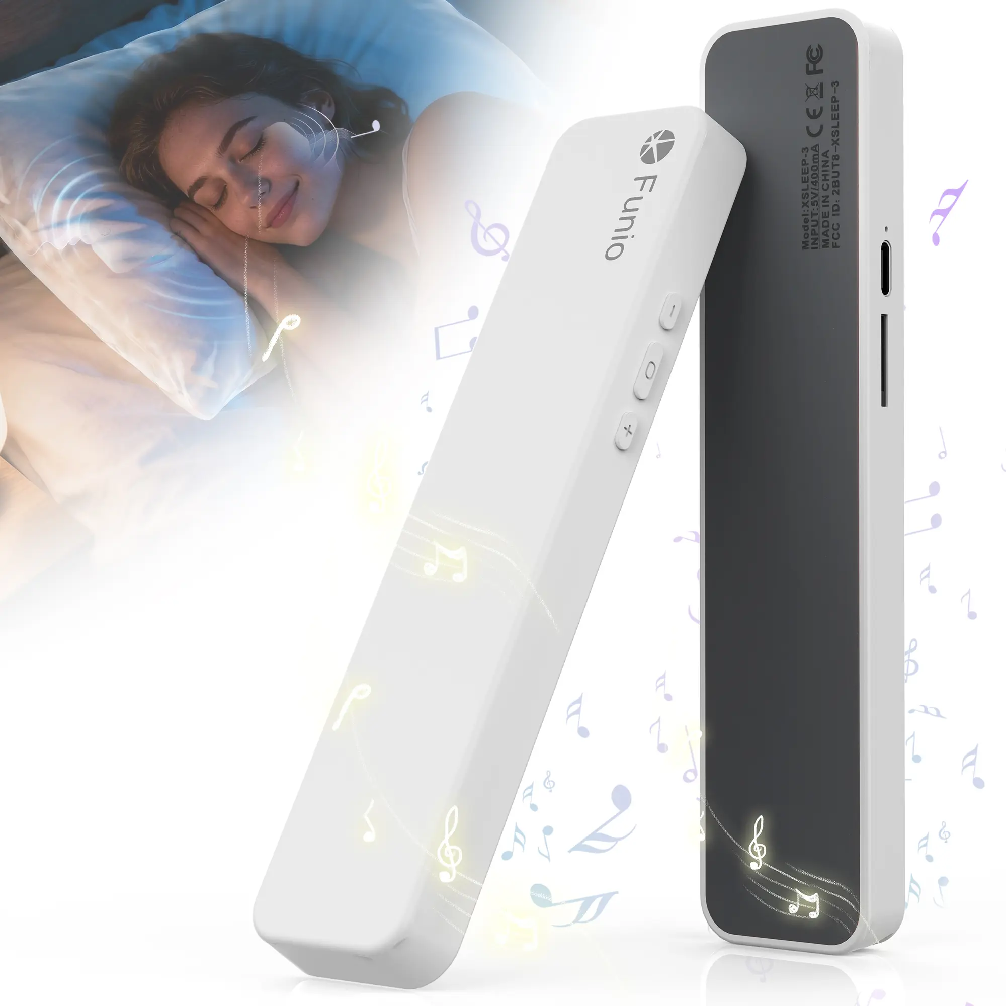 Under Pillow Bone Conduction Bluetooth Wireless Sleep Speaker - Compact Mini Portable Rechargeable Speaker with White Noise, Rechargeable Batteries, Calming Ambiance for Restful Sleep (Phones & Electronics Audio Device), Wireless Speakers, Compact Mini Sp
