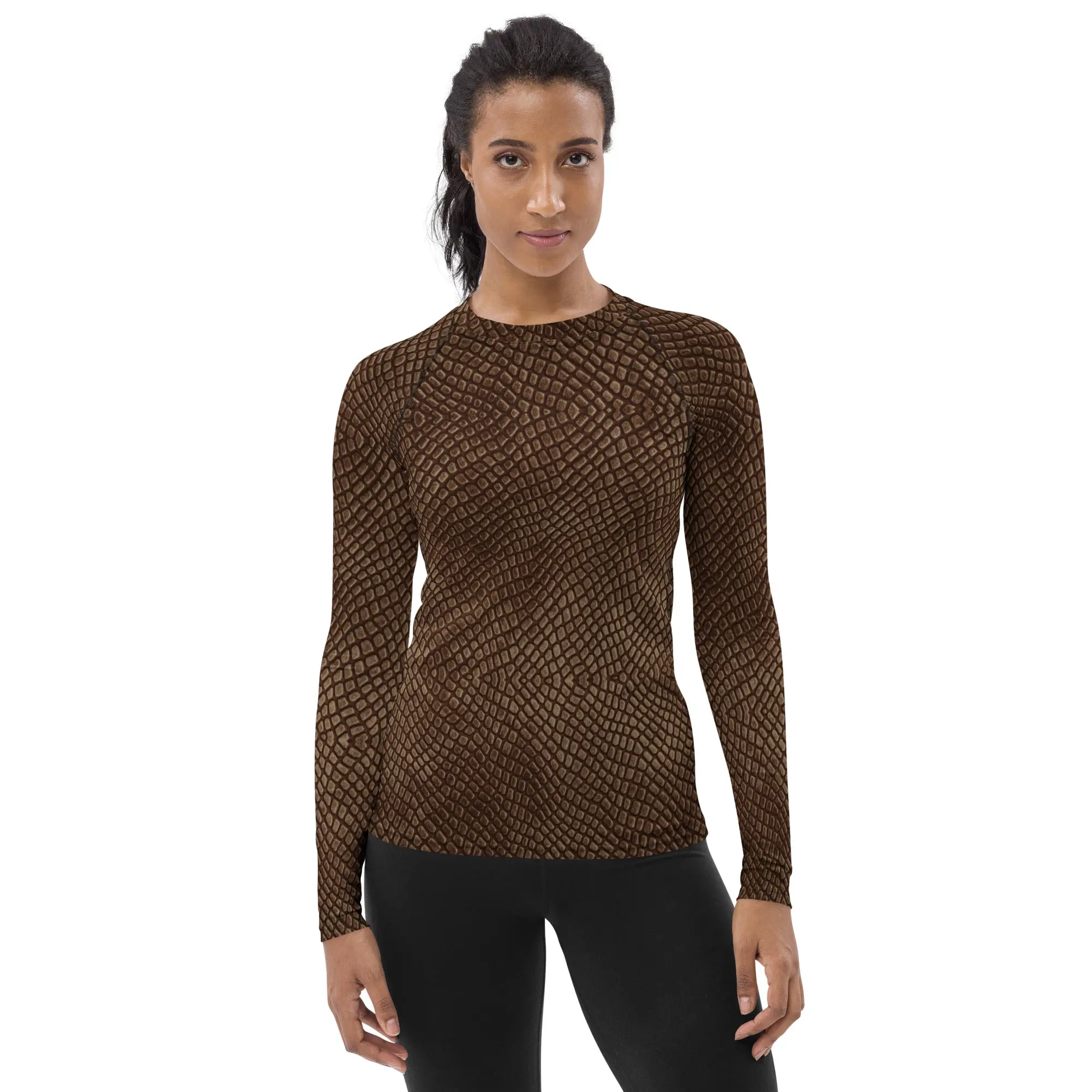 Mocha Crocodile Long Sleeve Top